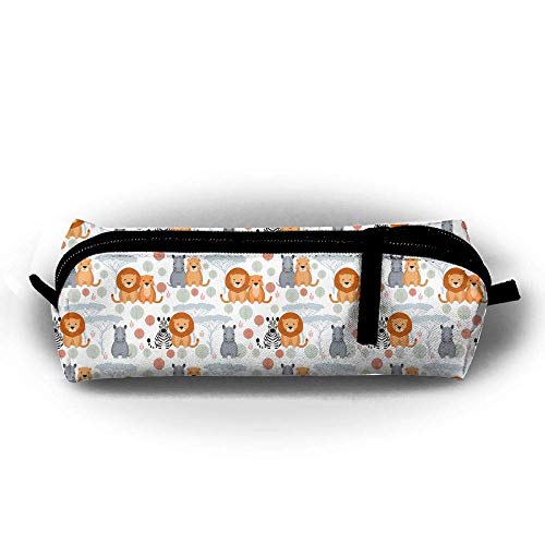 Estuche para bolígrafo, Animal Lindo con Bolsas con Estampado de león, Bolsa de Maquillaje Papelería Duradera para Estudiantes para la Escuela de Estudiantes