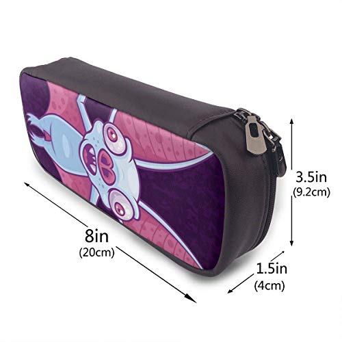 Estuche para lápices con murciélago vampiro albino, estuche para lápices, organizador de papelería, oficina escolar, bolsa de maquillaje multifunción
