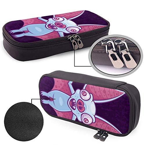 Estuche para lápices con murciélago vampiro albino, estuche para lápices, organizador de papelería, oficina escolar, bolsa de maquillaje multifunción