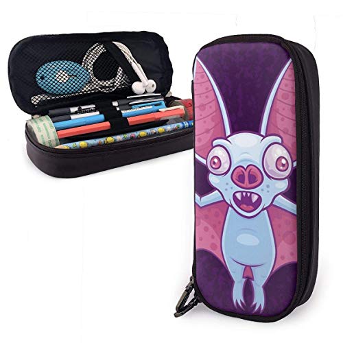 Estuche para lápices con murciélago vampiro albino, estuche para lápices, organizador de papelería, oficina escolar, bolsa de maquillaje multifunción