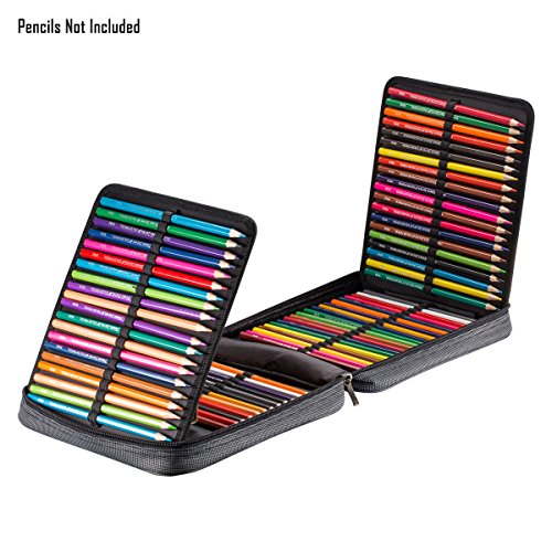 Estuche UTRO de tela oxford, de gran capacidad (120 lápices normales), con asa , color gris