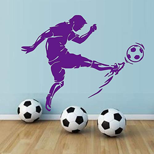 Etiqueta de la pared Calcomanías de vinilo Atleta de fútbol   para niños Habitación Niño Dormitorio Etiqueta de la pared ~ 1 56 * 44 cm