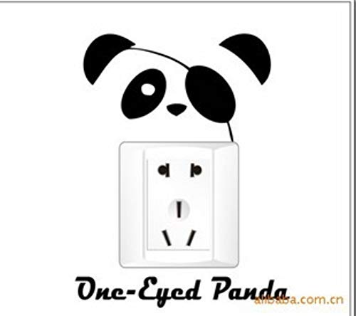 Etiqueta De La Pared,Wall Stickers One Eye Panda Plastic Modern Creative Cartoon DIY Decorative Living Room Bedroom Children's Room Electric Switch Waterproof and Environmentally Friendly Detachable