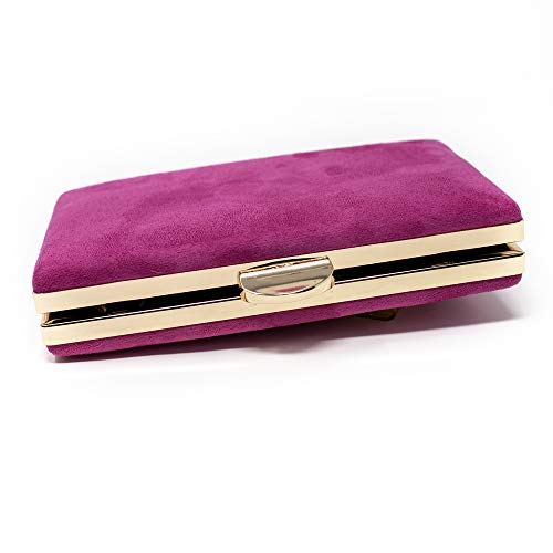 Euforia Modas - Bolso para fiesta elegante tipo clutch con correa (Fucsia)