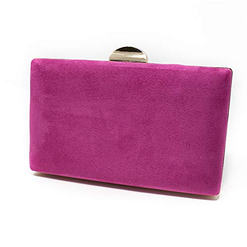 Euforia Modas - Bolso para fiesta elegante tipo clutch con correa (Fucsia)