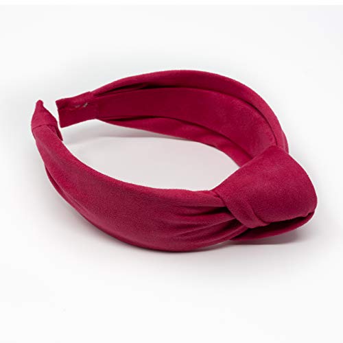 Euforia Modas – Diadema de mujer con detalle de nudo. Diademas de pelo estilo turbante para mujer. (Fucsia)