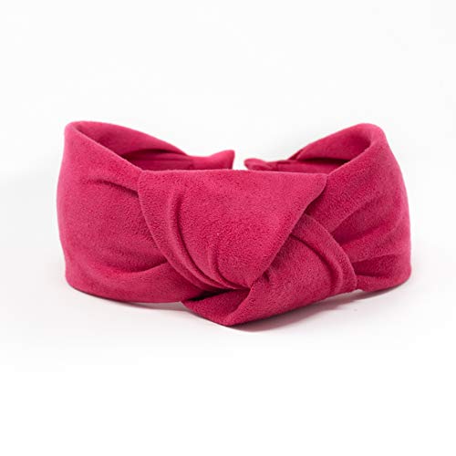 Euforia Modas – Diadema de mujer con detalle de nudo. Diademas de pelo estilo turbante para mujer. (Fucsia)