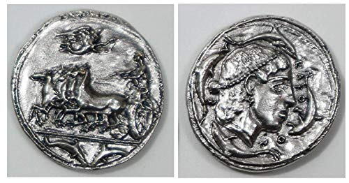 Eurofusioni Monedas Griegas Antiguas chapada Plata - Reproducción Tetradrachm - Set 5 Piezas