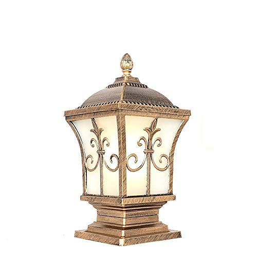 European Victoria Vintage Post Bolardo Luz IP44 Impermeable Lámpara Columna jardín al Aire Libre Linterna Vidrio E27 Decoración Camino Pasarela Iluminación Paisaje Valla Cubierta Lámpara Mesa Retro