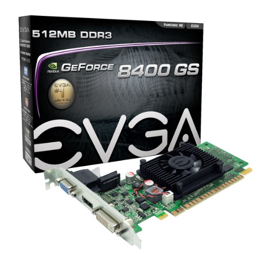 EVGA 512-P3-1300-LR GeForce 8400 GS 0.5GB GDDR3 - Tarjeta gráfica (GeForce 8400 GS, 0,5 GB, GDDR3, 32 bit, 1920 x 1200 Pixeles, PCI Express 2.0)