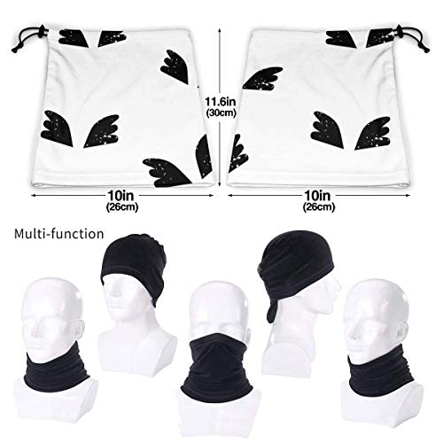 Ewtretr Black Wings Neck Gaiter Warmer Hombres Mujeres Warm Windproof Neck Warmer