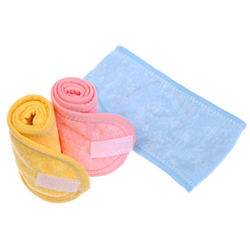 EXCEART 5Pcs Spa Diadema Envoltura para El Cabello Sudor Diadema Envoltura para La Cabeza Envoltura de Toalla para El Cabello para El Tratamiento Facial Lavado Facial Deporte (Amarillo)