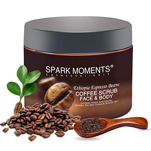 Exfoliante corporal de café, pérdida de peso, piel suave, reducción de celulitis, granos de café arábica natural, limpieza profunda de 340 g / 12 oz