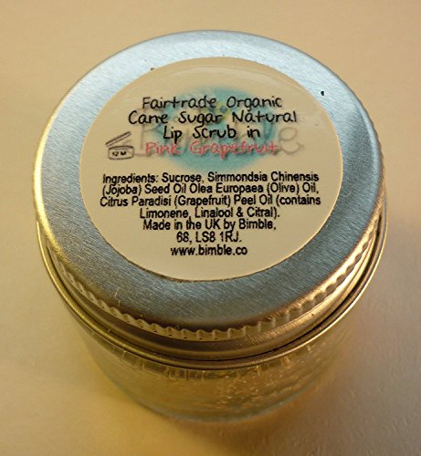 Exfoliante labial natural orgánico del azúcar de caña Bimble, 25 G – Olor a pomelo rosa