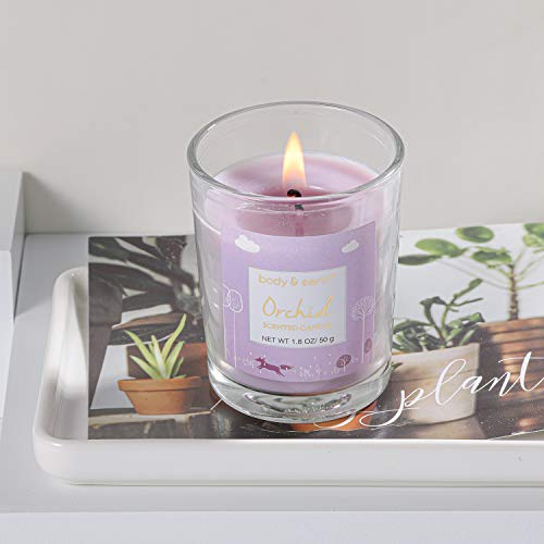 Experiencia de Spa en Una Caja - Set de Baño y Ducha Lujoso de 5 Piezas a Orquídeas, Incluye Vela Perfumada, Manteca Corporal, Sales de Baño. Regalo para Spa en el Hogar, Relajación Ideal