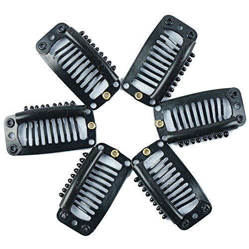 extensión de pelo clips 20 piezas negro 9 dientes snap-comb peluca clips
