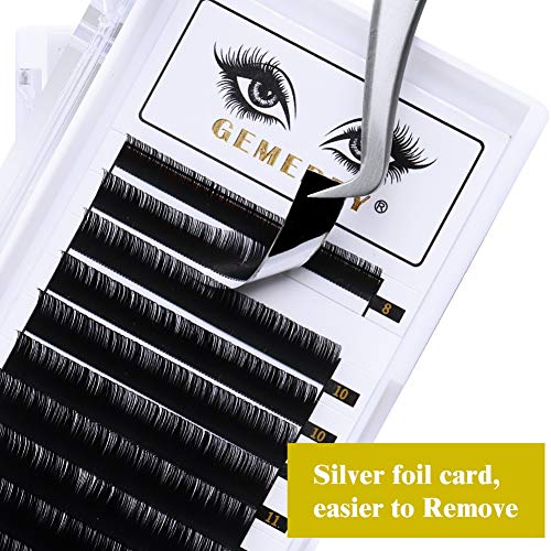 Extensiones de Pestañas 1x1 Una por Una - 0,15mm Curva C 8-14mm Mixtas - Seda Naturales Pestañas Individuales de GEMERRY(0.15-c curl-mix 8-14mm)