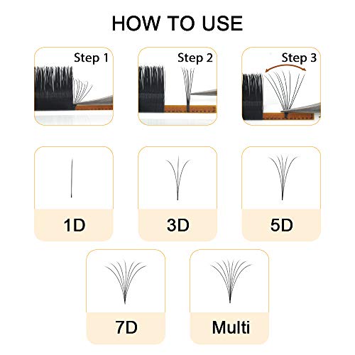 Extensiones de pestañas de volumen, en conjunto o individuales, de 0,05, 0,07 o 0,1 mm de largo, estilos 2D, 3D, 4D, 5D, 6D o 10D
