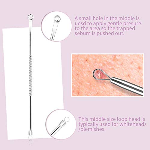 Extractor de Puntos Negros Kit UBITREE 7 Pcs Blackhead Remover Aguja de Acné Herramientas (con caja), Quita Espinillas Negros Comedones Extractor