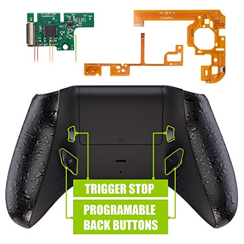 eXtremeRate Lofty Programable Remap&Gatillo de Parada Kit para Mando Xbox One S X(Mod Chip,Carcasa Trasera,Agarre,Botones Traseros,Trigger Lock para Control de Xbox One S X-Modelo 1708)-Splash Negro