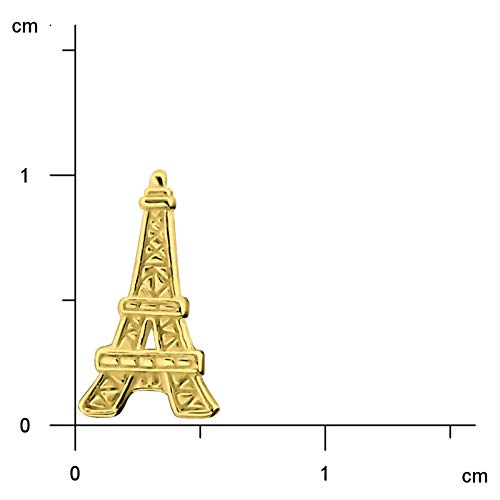 EYS Jewelry - Pendientes para mujer con diseño de la Torre Eiffel de París, Francia y plata de ley 925 chapada en oro