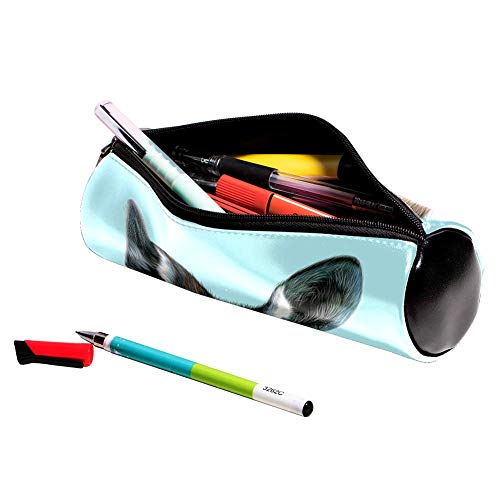 EZIOLY - Estuche para lápices de piel canguro, diseño de retrato ilustrado de canguro, bolsa de maquillaje para estudiantes de papelería, escuela, trabajo, oficina, almacenamiento