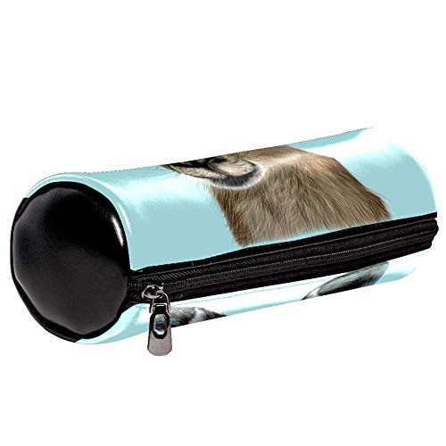 EZIOLY - Estuche para lápices de piel canguro, diseño de retrato ilustrado de canguro, bolsa de maquillaje para estudiantes de papelería, escuela, trabajo, oficina, almacenamiento