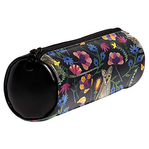 EZIOLY - Estuche para lápices de piel con canguro y bebé, bolsa de maquillaje, bolsa de maquillaje, para estudiantes, papelería, escuela, trabajo, oficina, almacenamiento