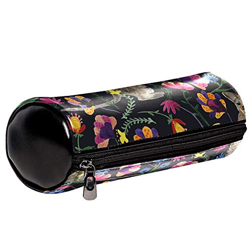 EZIOLY - Estuche para lápices de piel con canguro y bebé, bolsa de maquillaje, bolsa de maquillaje, para estudiantes, papelería, escuela, trabajo, oficina, almacenamiento