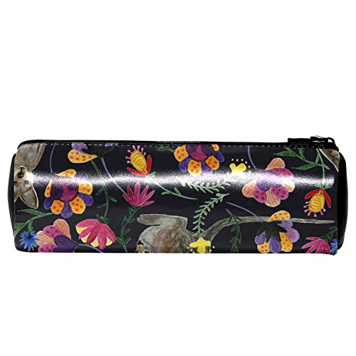 EZIOLY - Estuche para lápices de piel con canguro y bebé, bolsa de maquillaje, bolsa de maquillaje, para estudiantes, papelería, escuela, trabajo, oficina, almacenamiento