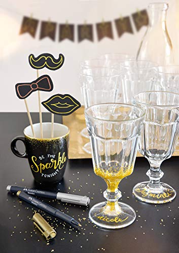 Faber-Castell 160752 - Rotulador (punta de fibra, resistente al agua, grosor de trazo de 1,5 mm, apto para muchas superficies, efecto metalizado), color bronce