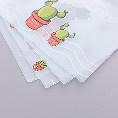 fablcrew 4 piezas en estuche escolar PVC cremallera bolsa cosméticos, diseño Cactus Pochette de lápiz y cierres éclairs gran capacidad bolígrafo Stocker bolígrafo para Estudiantes 17.1 * 21.2 cm