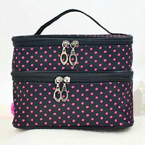 Fablcrew higiénico portátil viaje cosmética Belle punto de ondícula negra – Bolsa de aseo Mujer