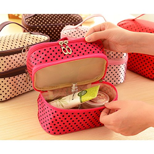 Fablcrew higiénico portátil viaje cosmética Belle punto de ondícula negra – Bolsa de aseo Mujer