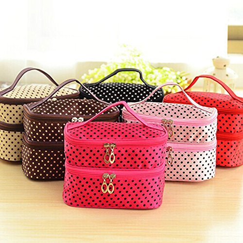 Fablcrew higiénico portátil viaje cosmética Belle punto de ondícula negra – Bolsa de aseo Mujer