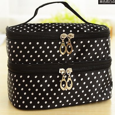 Fablcrew higiénico portátil viaje cosmética Belle punto de ondícula negra – Bolsa de aseo Mujer