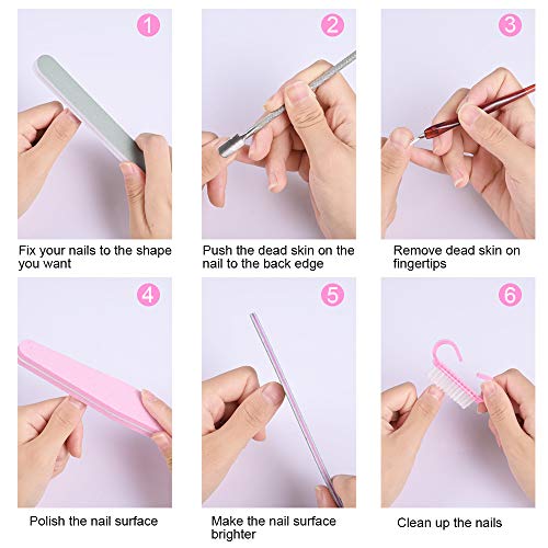 Faburo 23pz Limas de Uñas Profesionales para Limpiar Uñas, Manicura Kit de Manicura Para Salón y Uso Doméstico Para Uñas Naturales Uñas de Gel, Manicura Personal de Bricolaje