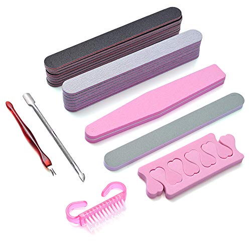 Faburo 23pz Limas de Uñas Profesionales para Limpiar Uñas, Manicura Kit de Manicura Para Salón y Uso Doméstico Para Uñas Naturales Uñas de Gel, Manicura Personal de Bricolaje