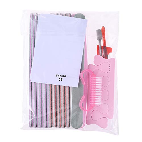 Faburo 23pz Limas de Uñas Profesionales para Limpiar Uñas, Manicura Kit de Manicura Para Salón y Uso Doméstico Para Uñas Naturales Uñas de Gel, Manicura Personal de Bricolaje