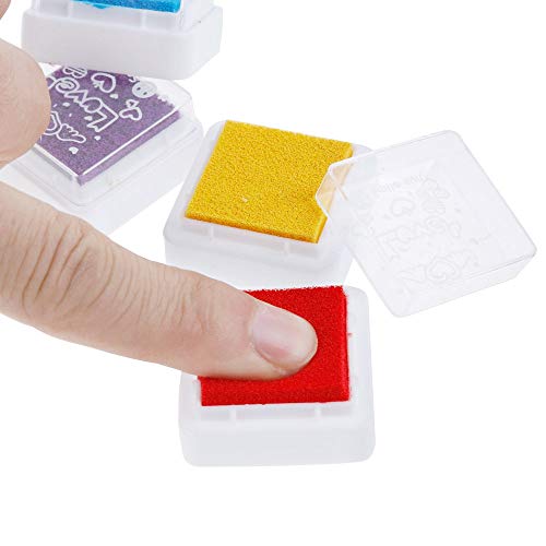 Faburo 24 Colores Almohadilla de Tinta de Dedo para Manualidades, no tóxica, para Goma, Manualidades, Sellos, Tarjetas, Niños DIY Scrapbooking,arcoíris y decoración de Bodas
