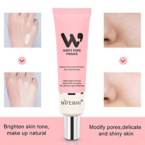 Face Makeup Primer, Pore Primer Face Makeup Base Cover Pores, Oil Control Moisturizing Essence Concealer Foundation - Pink