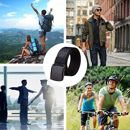 Fairwin Cinturón táctico de nailon para hombre con hebilla cincha estilo militar (negro)