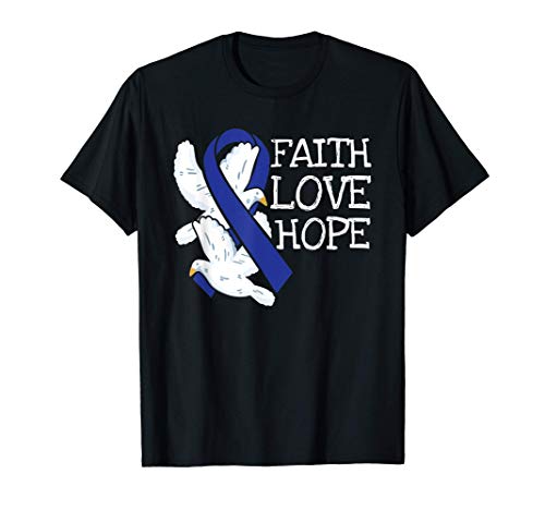 Faith Hope Love Prostate Colon Cancer Ribbon Awareness Gifts Camiseta