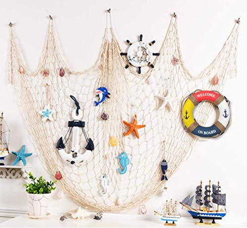 Fangoo Nautica Lifering Nautica Decorativa Anillo de Vida Boya Inicio Pared Puerta Colgantes Decoración (Rojo)