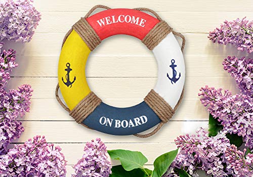Fangoo Nautica Lifering Nautica Decorativa Anillo de Vida Boya Inicio Pared Puerta Colgantes Decoración (Rojo)