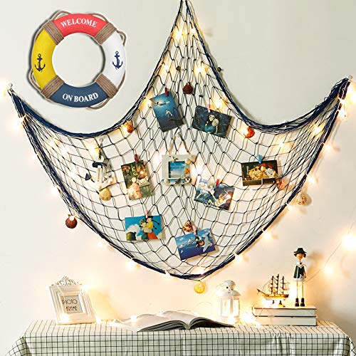 Fangoo Nautica Lifering Nautica Decorativa Anillo de Vida Boya Inicio Pared Puerta Colgantes Decoración (Rojo)