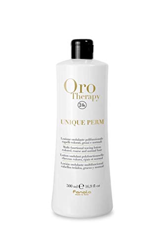 Fanola Oro Therapy Unique Perm – Loción de ondas multifuncionales – Colored, coarse y pelo normal – Onda permanente para cabellos teñidos, ásperos y normales, 500 ml