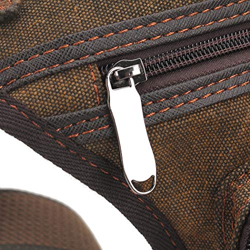 Fansport Bolsa de Lona Bolso de Pierna Vintage Ajustable Paquete de Pierna Al Aire Libre para Viajar