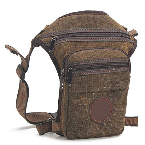 Fansport Bolsa de Lona Bolso de Pierna Vintage Ajustable Paquete de Pierna Al Aire Libre para Viajar