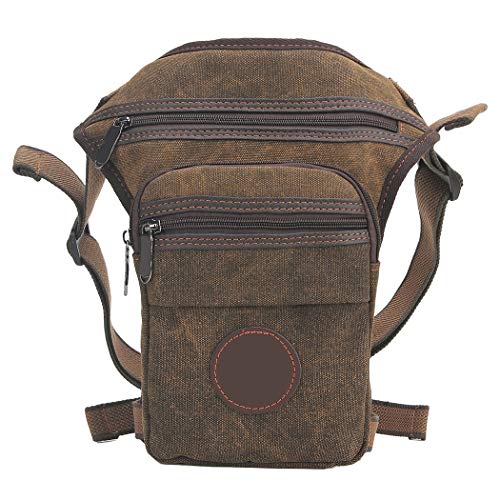 Fansport Bolsa de Lona Bolso de Pierna Vintage Ajustable Paquete de Pierna Al Aire Libre para Viajar